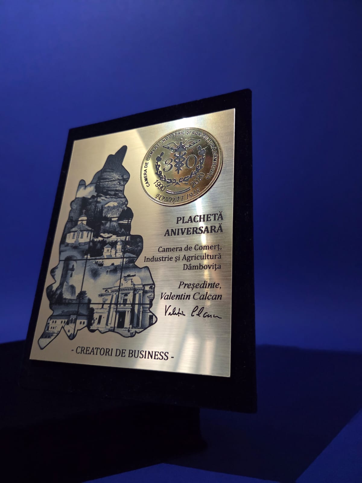 Plachetă Aniversară Camera de Comerț Dâmbovița